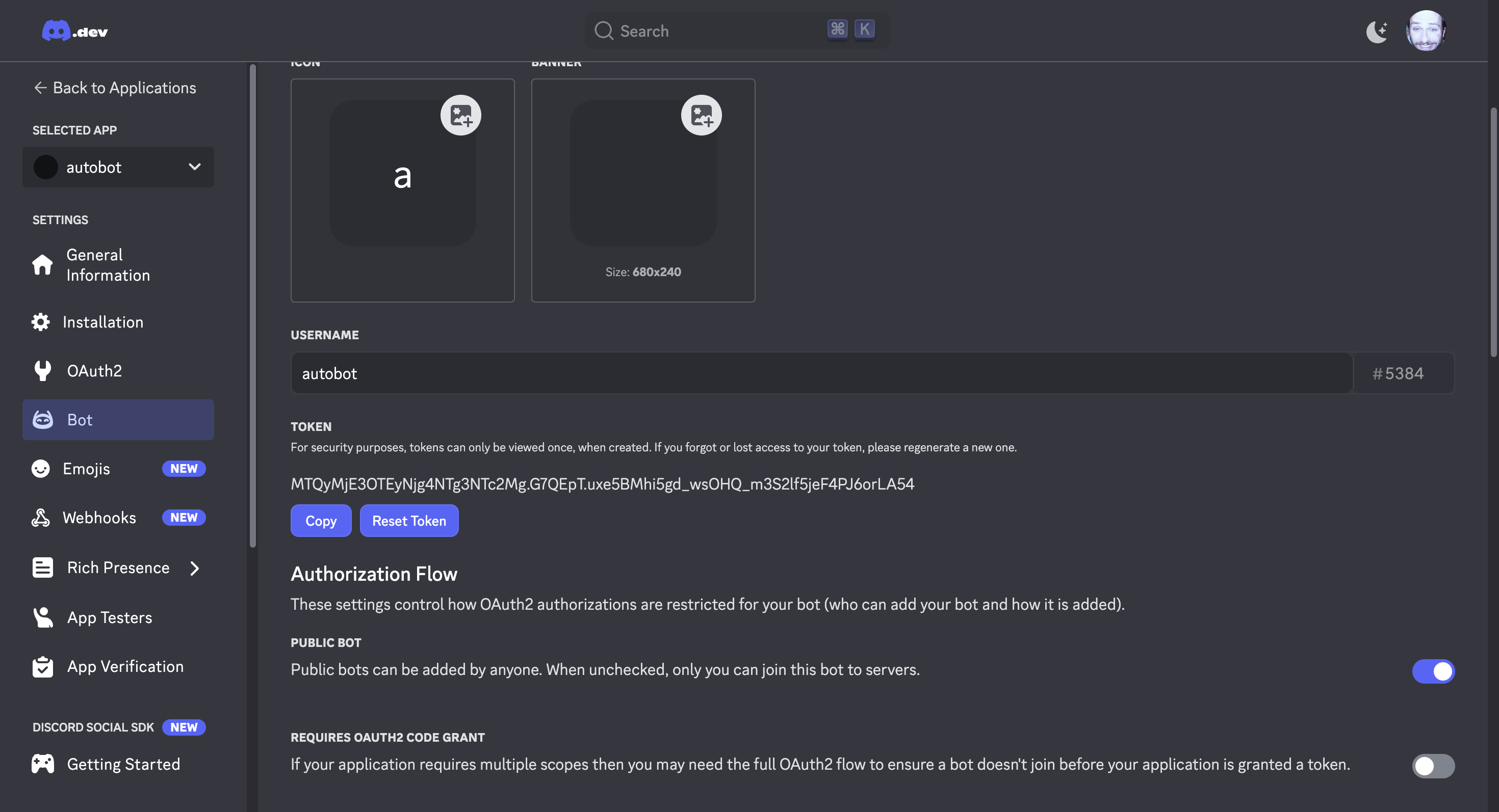 Bot token - Discord Bot Generate